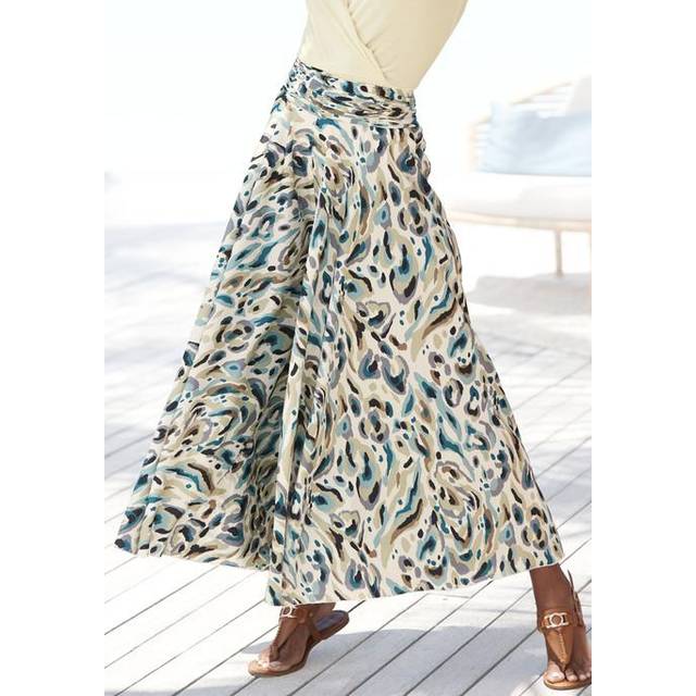 LASCANA Extra Wide Leg Printed Culottes - Sand Print