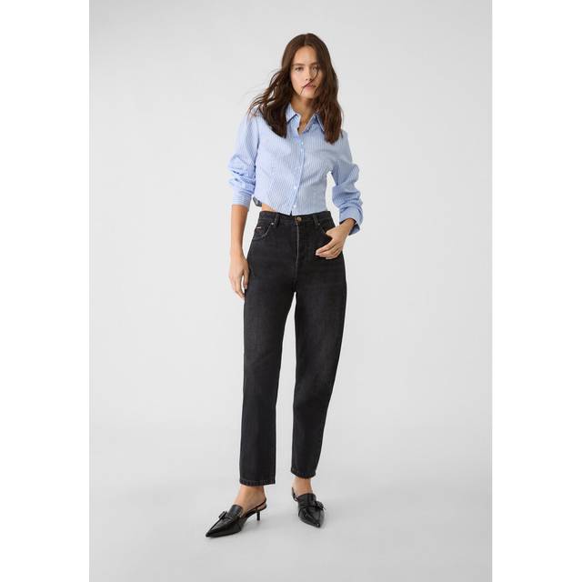 Stradivarius 1460 Mom fit jeans BLACK DENIM WASH 12