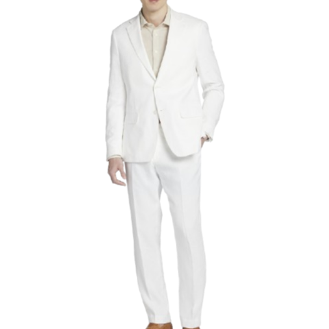 Tommy Hilfiger Modern Fit Linen Men's Suit Jacket White - Size: 41 Regular