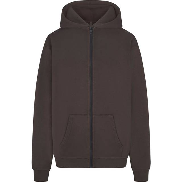 SKIMS Oversized Zip Up Hoodie | Grey | Large | French Terry - Iron