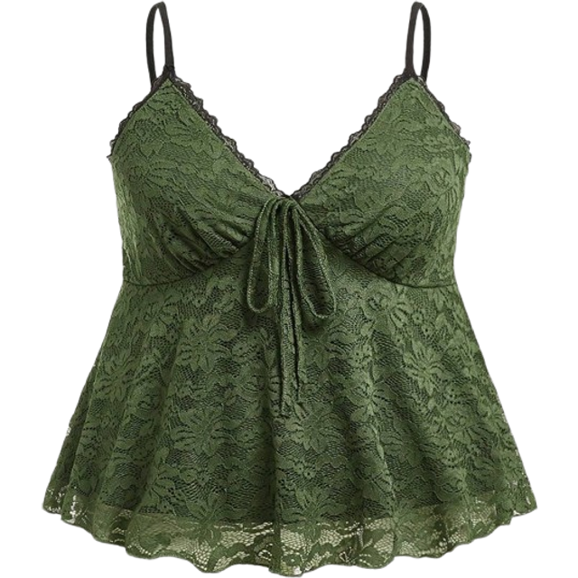 ROMWE Women&#39;S Plus Size Lace Up Camisole Top