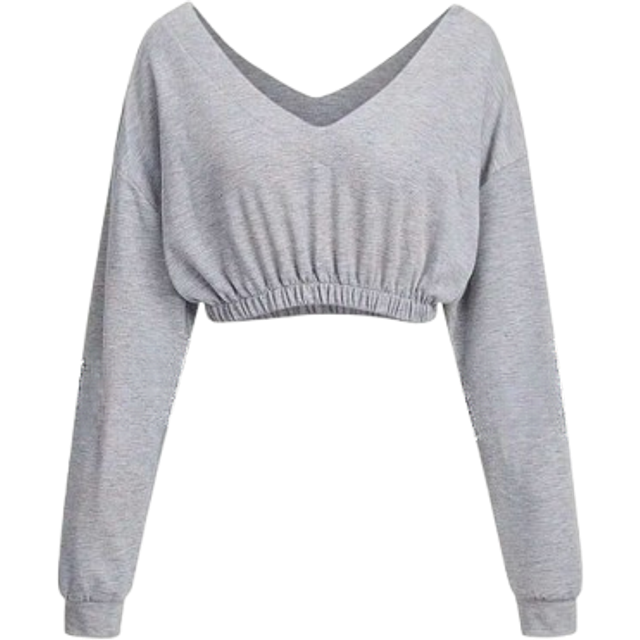 INAWLY Women&#39;s Drop Shoulder Long Sleeve Cropped Sweatshirt,Long Sleeve Tops