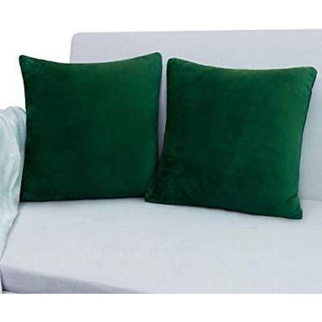 PAVILIA Emerald Green Throw Pillow Covers 18x18 Set of 2  Decorative Pillow Cases for Bed Sofa Couch  Boho Aesthetic Accent Decor Cushion Bedroom Livi