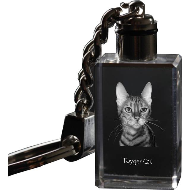Toyger - Crystal pendant with cat photo, illuminated pendant, unique gift by Art-Dog brand transparent