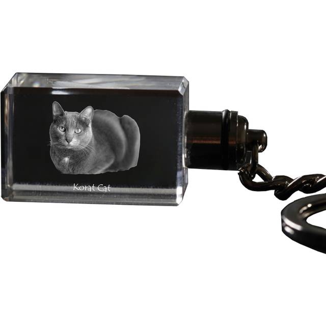 Korat - Crystal pendant with cat photo, illuminated pendant, unique gift by Art-Dog brand transparent