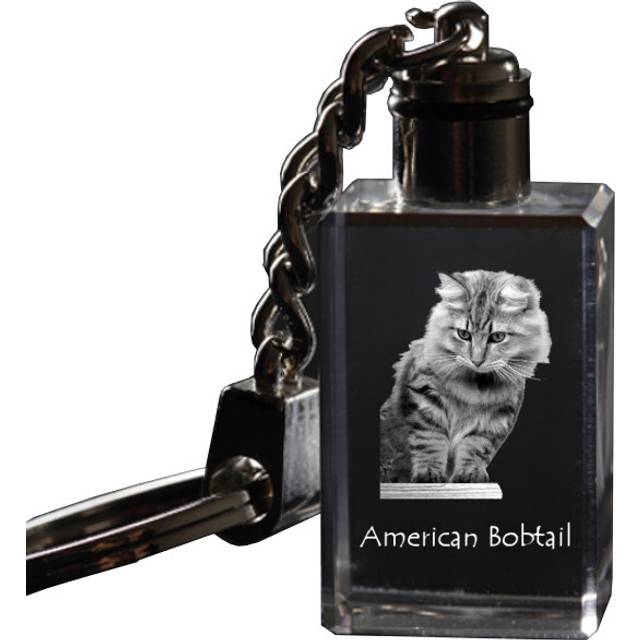 American Bobtail - Crystal pendant with cat photo, illuminated pendant, unique gift by Art-Dog brand transparent