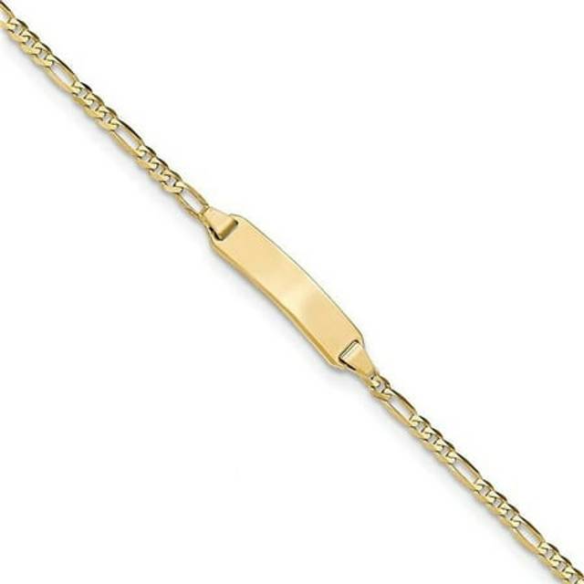 Quality Gold FIG060ID-6 6 in. 14K Yellow Gold Baby ID Figaro Bracelet