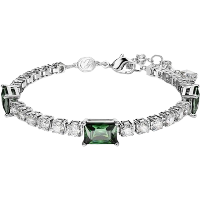 Swarovski Matrix Green Mixed Cuts Tennis Rhodium Plated Bracelet 5666422 (M)