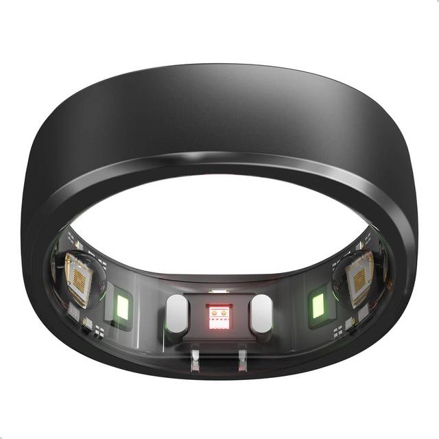 RINGCONN Smart Ring - Midnight Black, Size 13, Black