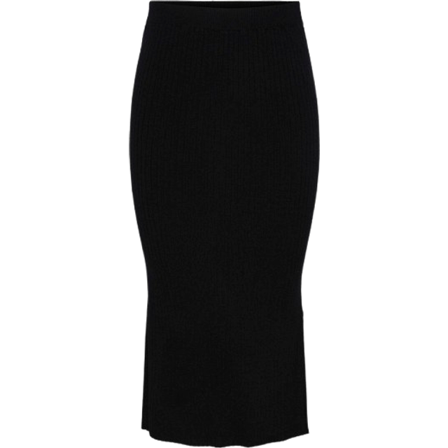 Pieces PcCrista Knitted Mid Skirt - Black