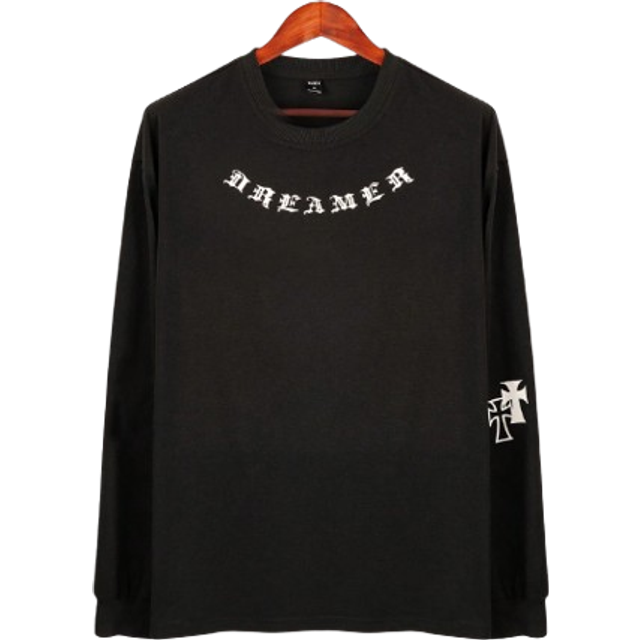 Manfinity Men Harajuku Letter Graphic Drop Shoulder Long Sleeve Oversized Tee, Boyfriend Gift, For Going Out