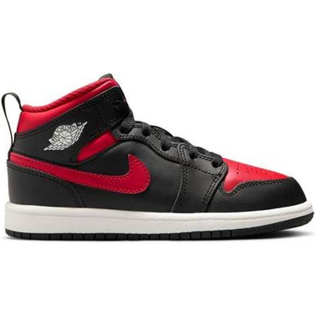 Nike Jordan 1 Mid Younger Kids' Shoes - Black - 12.5