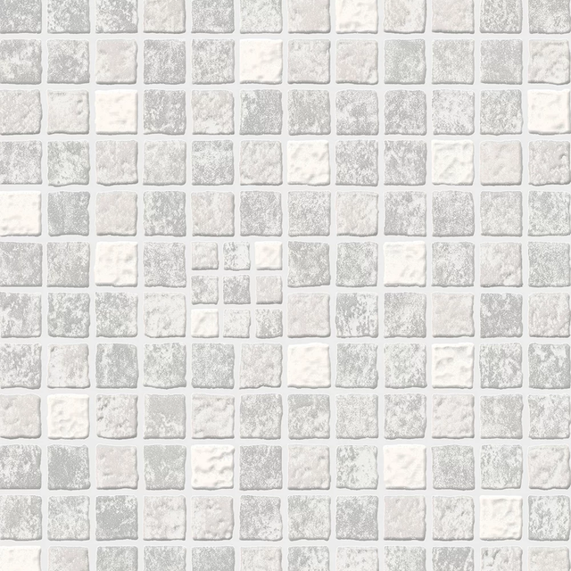 Contour Earthen Tile Effect Kitchen Bathroom Grey/White Washable Wallpaper - White;Grey (1,000cm L X 52cm W)
