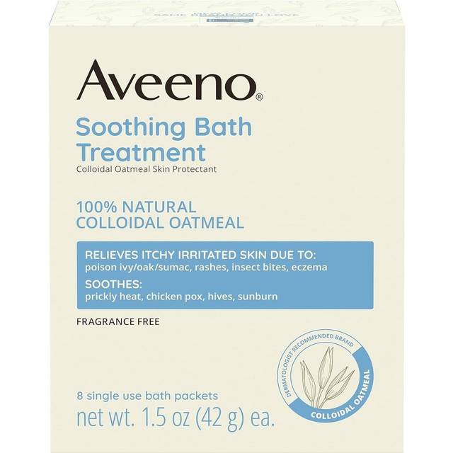 Aveeno Soothing Bath Treatment Fragrance Free 8 Packets