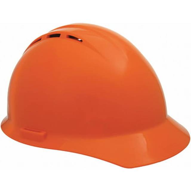 ERB 19255 Americana Vent Cap Style Hard Hat with Slide Lock  Flourescent Orange