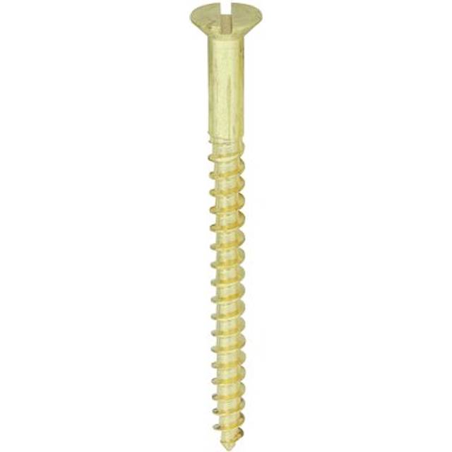 "TIMco 10212CBS Brass Woodscrew Slotted CSK 10 x 2.1/2"" Box of 200"