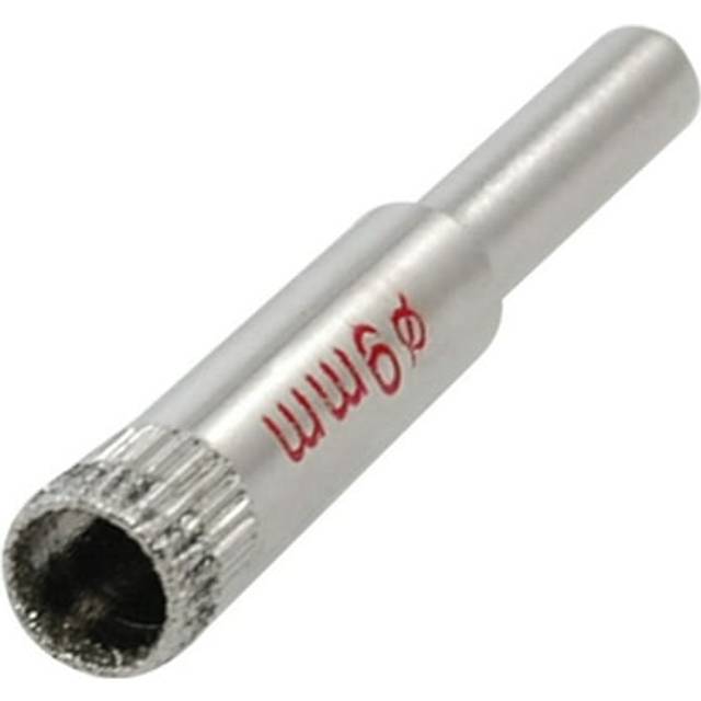 Diamond coated silver tone metal hole saw 9mm for glass