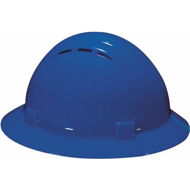 ERB Safety Products 19336 Americana Full Brim Vent Standard Hard Hat  Size 6 12  8  Blue