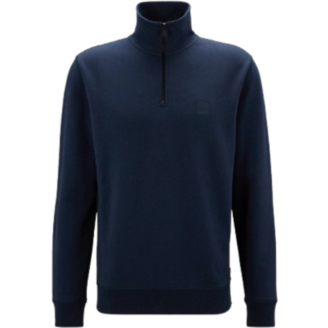 Men's BOSS Orange Zetrust Mens 1/4 Zip Sweatshirt - Dark Blue 404 - Navy - Size: 40