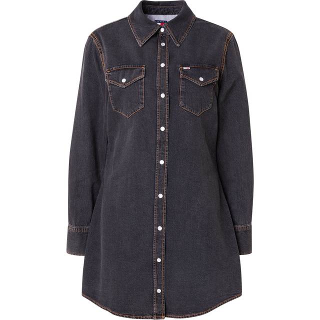 Western Denim Mini Shirt Dress