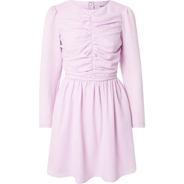 Long Sleeve Ruched Mini Dress in Purple - 6
