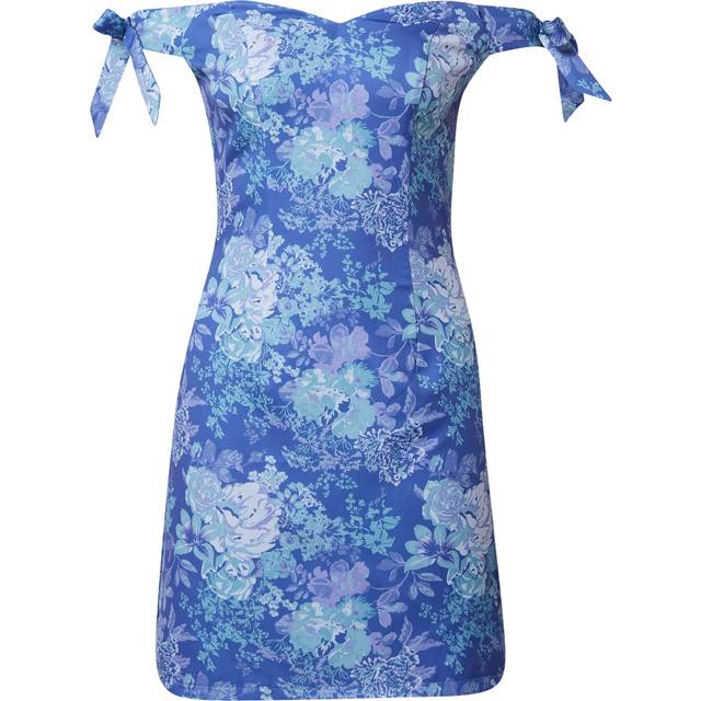 Bardot Floral Mini Dress in Blue - 10