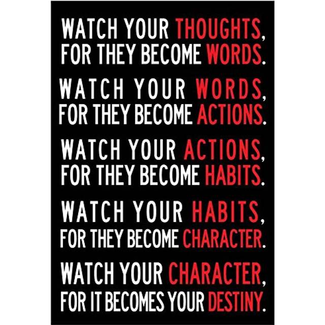 ArtEdge Watch Your Thoughts Motivational Poster Print 13x19 in Living Room