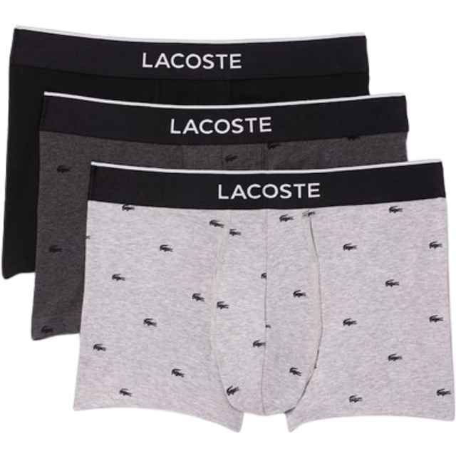 Lacoste 3 Pack Cotton Logo Boxer Trunks - S - Multi
