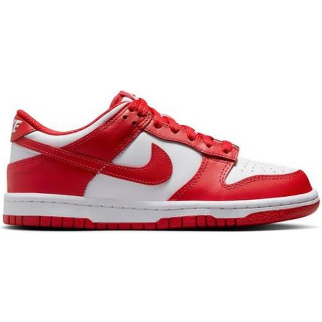Nike White & Red Dunk Low Boys Junior Trainers