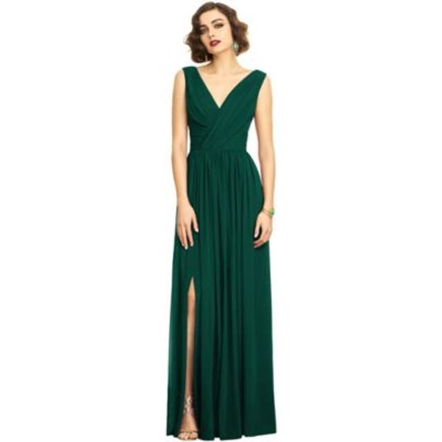 Dessy Collection Draped Maxi Dress
