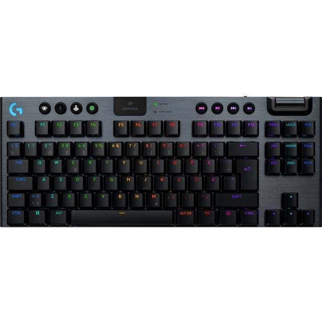 Logitech G G915 X - Tangentbord - LIGHTSPEED - TKL - bakgrundsbelyst - trådlös - Bluetooth 5.0, 2.4 GHz, USB - QWERTY - nordiskt (danska/finska/norsk
