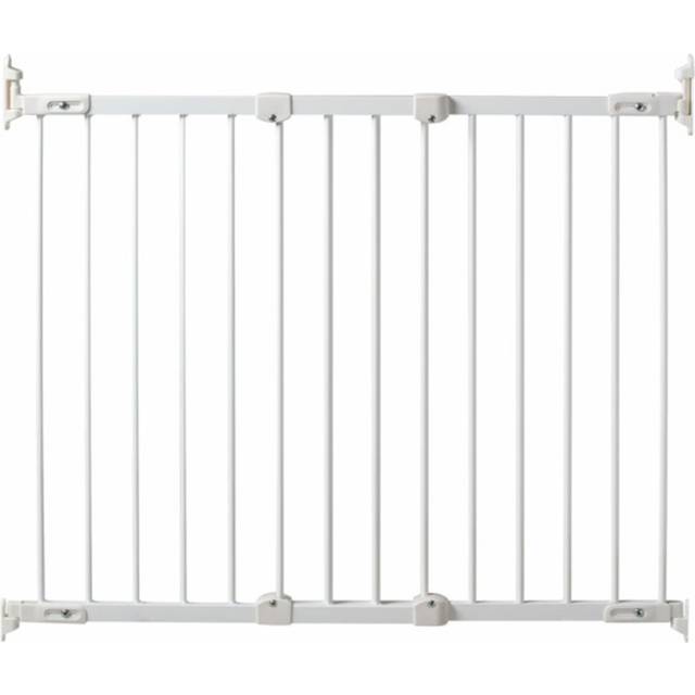 Baby Safety Gate In Steel White (75cm H X 4cm W X 108cm D)