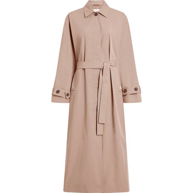 Cotton Nylon Long Trench Coat