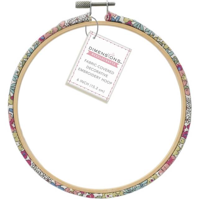 "Dimensions Fabric-Covered Embroidery Hoop 6"" Round-Cottage Core -72-76346"