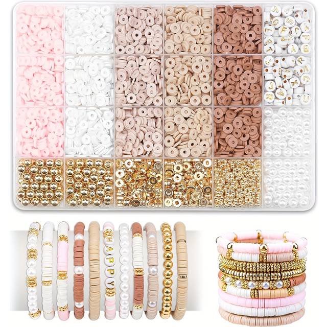TEMU 2370pcs Jewelry Making Kit - Diy Alphabet Clay Beads & Storage Box, Polymer Clay Beads For Teens Adults Friendship Bracelet Supplies, Creative Birthday Gifts For Her, Couples, Bestie Craft Kits