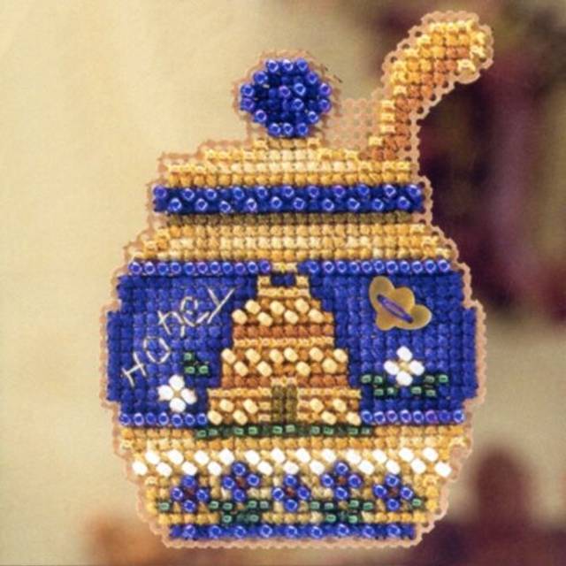 Honey Pot Beaded Counted Cross Stitch Ornament Kit Mill Hill 2012 Autumn Harvest MH18-2202