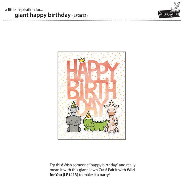 Lawn Cuts Custom Craft Die-Giant Happy Birthday LF2612