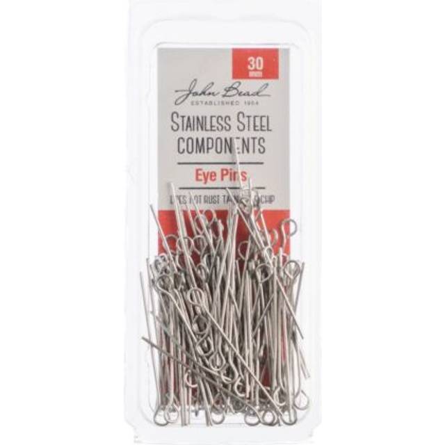 John Bead Stainless Steel Eye Pins 100/Pkg-30mm 26140011