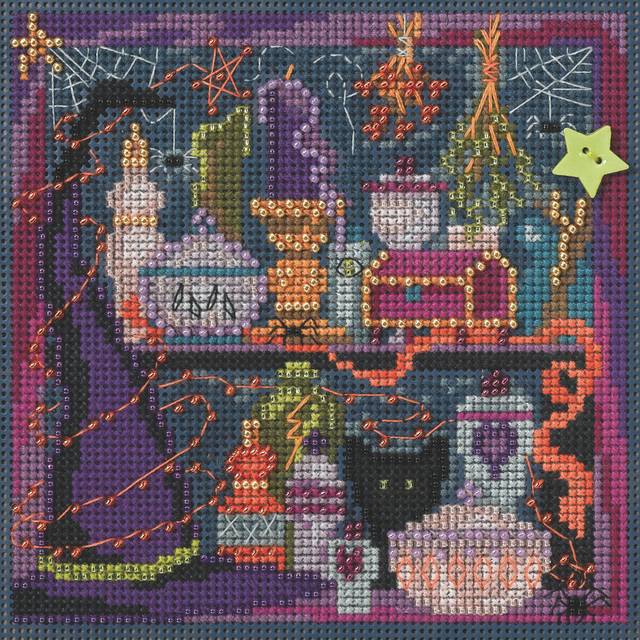 Wanda's Witchery Beaded Counted Cross Stitch Kit MH144206 Mill Hill Buttons & Beads 2014 Autumn