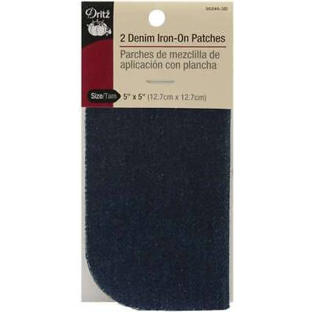 Dritz Denim  5 x 5-Inch  2 Count  Dark Blue Iron-On Patches
