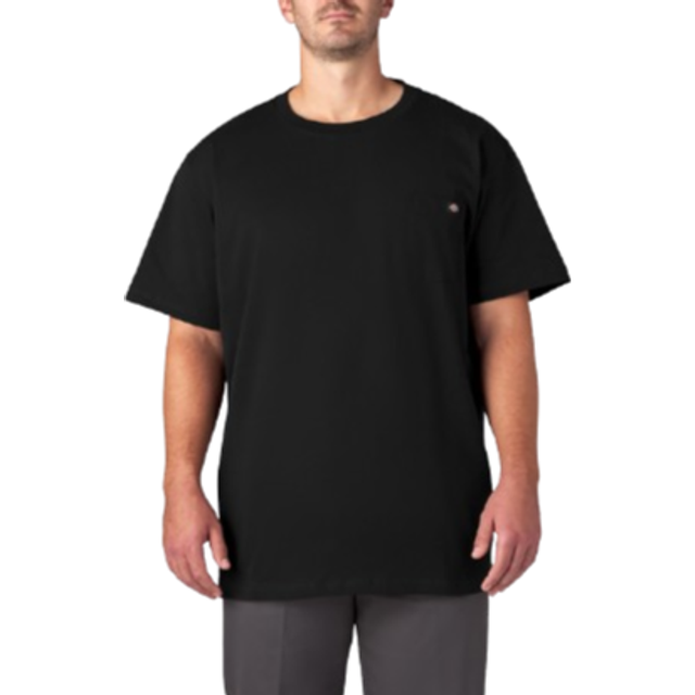 Dickies mens Heavyweight Crew Neck Short Sleeve Tee Henley Shirt  Black  X-Large US