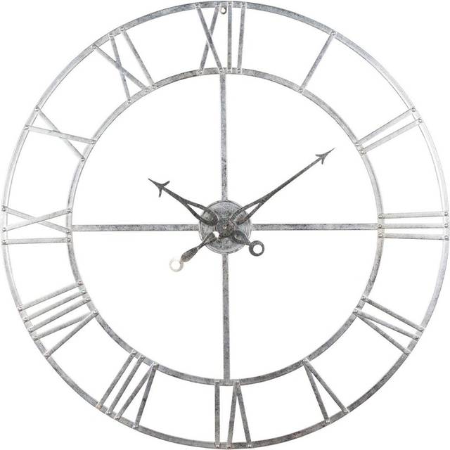 Large Foil Skeleton Wall Clock - Metal - L7 x W102 x H102 cm - Silver