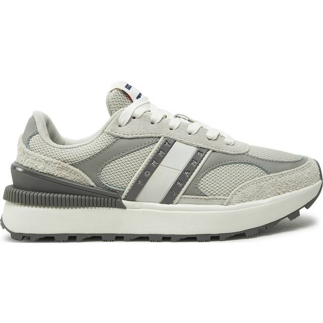 Tommy Hilfiger Women's Rubber Sole Leather Lined Shoes Women - Grey Sneakers - Size: 5