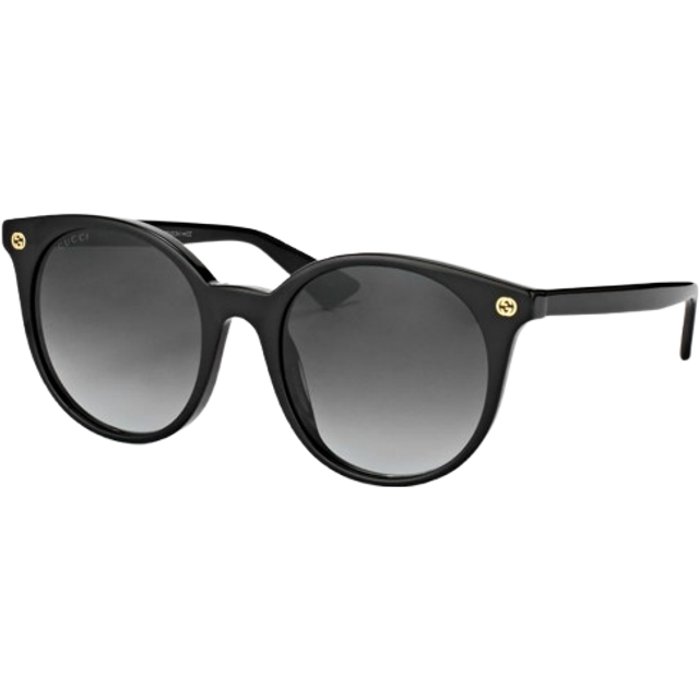 Gucci Grey Gradient Round Ladies Sunglasses GG0091S 001 52 (Size 52)