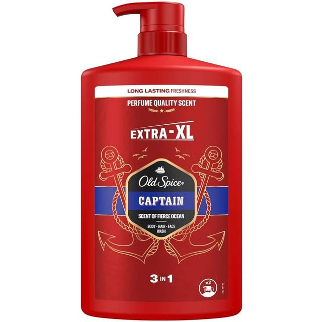 Old Spice Captain Mens Shower Gel & Shampoo 1000ml Multi-Use 3-in-1 Hair-Face-Body Wash
