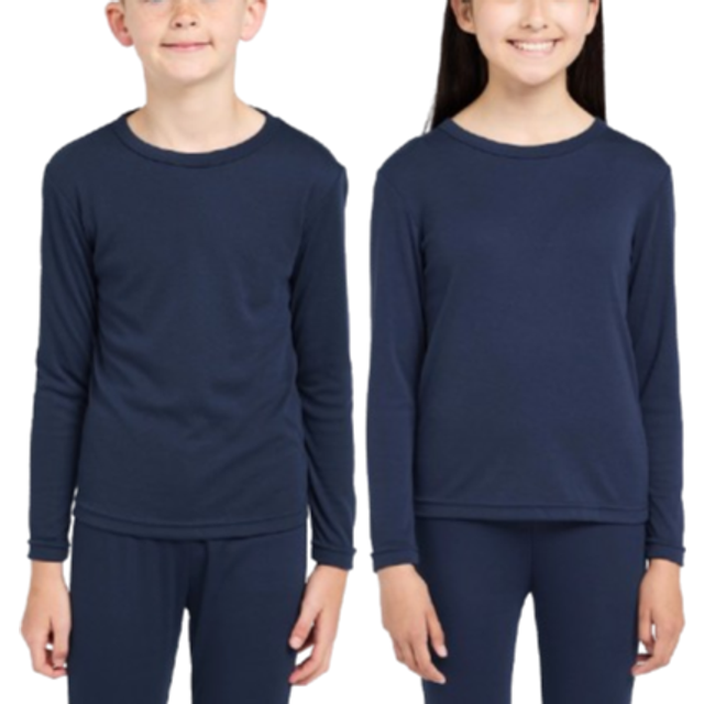 Kid's Thermal Crew Top, Navy - 7-8Y