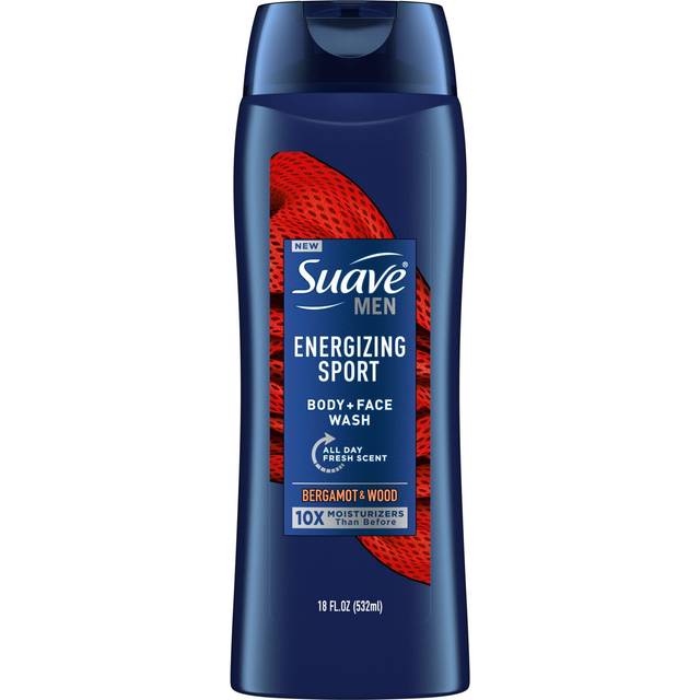 Suave Men Face & Body Wash  Body Cleanser for Moisturized Skin  Energizing Sport  With an All day Fresh Scent 18 oz