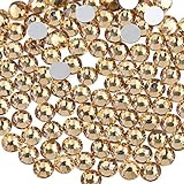 Beadsland 1440 Pieces Flat Back Crystal Rhinestones Round Gems 1.3mm-6.5mm  Lt Colorado Topaz SS20 4.6-4.8mm