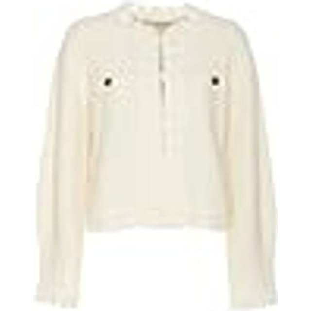 Twinset, Stickade tröjor & koftor, Dam, M, Virka Blommor Kofta Jacka - white (M)