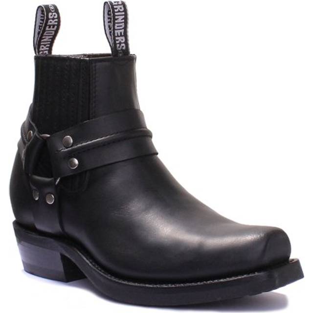 Grinders Unisex Black Western Leather Boots-Renegade Lo - Size EU 44